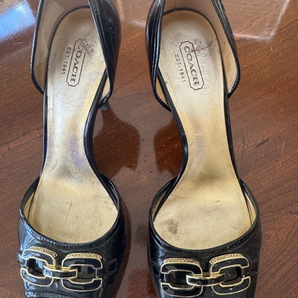 Coach Black and Gold Women's Heels - Picture 1 of 7